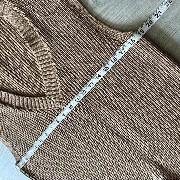 Talbots Tan Cotton Blend V-Neck Sweater Vest - Picture 7 of 8